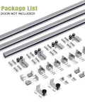 Exterior Sliding Barn Door Hardware Kit With Box Rail Track Supports Up To 450 Pound Capacity Built Tough Weather Resistant Steel