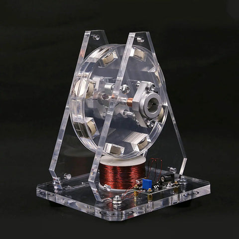 Bedini Motor Science Toy Kit With Brushless Disc Motor And Magnets Pseudo Perpetual Motion hands-on demo, clear frame