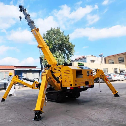 Heavy Duty Compact Crawler Crane Equipped With Hydraulic Telescopic Boom Handles Tight Job Sites And Indoor Installations Like A Boss Solid 10M 12M 15M Heavy Lift Rig, showing yellow telescopic boom with crawlers.