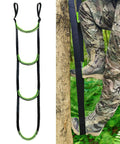 Double Thickened And Widened Four Step Climbing Aider Built Tough For Hunting Tree Steps with camo-clad user on a climbing stick