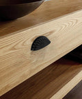 10 Pack 3 Inch Matte Black Cabinet Handles Cup Pulls for Kitchen Cabinets Hardware 76mm bin cup pulls installed on wooden drawer