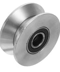 Heavy Duty Stainless Steel U Groove Sliding Door Roller Pulley with Ball Bearings, close-up view showing design and material.