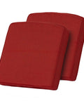 20 X 20 Outdoor Chair Cushions Set Of 2 With 30D High Resilience Foam, Fade And Water Resistant, 3 Inch Thick, Red Fabric, Front View