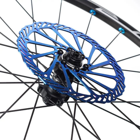 MTB Disc Brake Rotors Set 160mm 180mm 203mm 2 Pieces With 12 Screws Stainless Steel 2mm Thick 44mm Bolt Circle Blue Finish