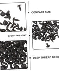 100 Piece Mini Machine Screws For Furniture Repair And DIY Projects Rock Solid Tiny Fasteners Heavy Duty Replacement Connectors No Sweat Hardware Fix For Wood And Metal in various compact sizes and deep thread design.