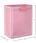 Pastel Easter Gift Bag Bundle Of 5 Small 6 Inch Bags With White Stripe Borders And Ribbon Handles In Blush