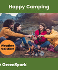 Group sitting around fire using Natural All Weather Fire Starters For Grill, Fire Pit, Campfire And Pizza Oven, Eco Friendly Pine Wood Wool