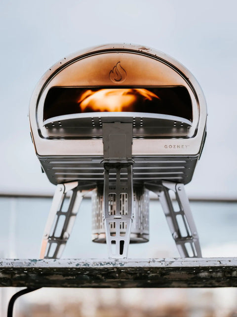 Roccbox Oven Mantel With Air Vented Stainless Steel Shelf Expands Your Outdoor Kitchen Setup By Giving Over 70 Square Inches Of Extra Space And A Safer Easier Cooking Workflow For Roccbox Oven Only front view
