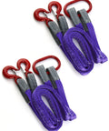 Beefy Heavy Duty Lifting Slings With Hooks 5 Ft 2 Pack Polyester Webbing Rigging Straps 4,409 Lb Capacity Purple For Engines Cranes Hoists