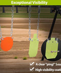 AR500 Steel Shooting Targets Combo Three Eighths Inch Thick, orange 6 inch and green 7x12 inch targets on chains