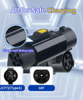 Type 1 To GBT EV Charger Adapter For SAE J1772 Electric Vehicles, 32A Compatible With GBT Chargers, black connector close-up