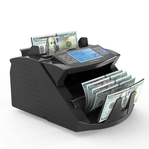 Pro Grade Money Counter Machine with Value Count and 4 Inch LCD Display, Add and Batch Modes, UV MG IR Counterfeit Detection