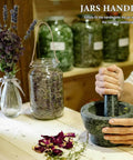 5 Pcs Metal Jar Handles And Wire Hangers For Mason Jars With Universal Hemp Rope in a rustic kitchen setting