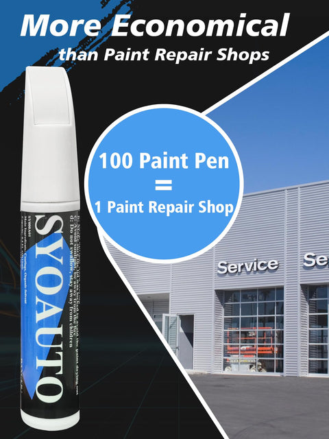 Oxford White Touch Up Paint For Ford YZ Z1 M6887 showcased with service center background, highlighting product economy.