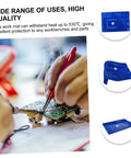 Person using insulated magnetic work mat for electronics repair with heat resistant soldering pad shown in different angles.