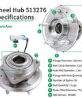Front Wheel Hub Bearing Assembly 513276 Replacement For 2007-2009 Chevy Equinox, 2008-2010 Saturn Vue, 2007-2009 Suzuki XL-7 With ABS