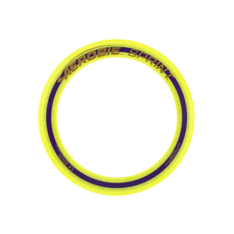 10 Inch Sprint Ring Flying Disc for Maximum Distance, Lightweight Outdoor Ring Thrower With Soft Edges, yellow color