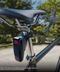 Quarter Turn Seat Post Mount for Wahoo TRACKR Radar on 27.2mm bike frame, securing a tail light, durable aluminum construction.