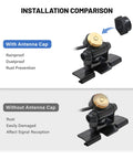 Installation comparison of NMO Antenna Lip Hatchback Mount Bracket With Through Hole Fixed Cap For Vehicle Ham Radio 16.5 Ft RG58