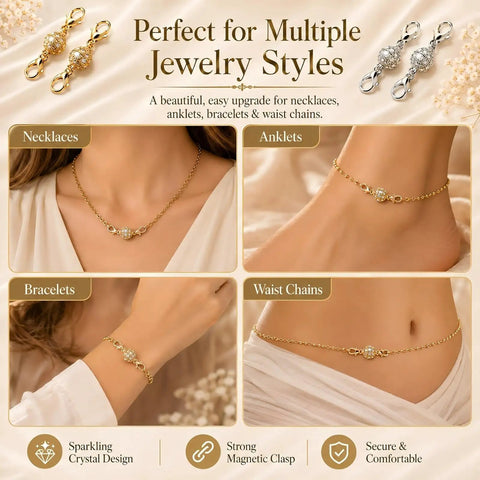 12 Pack Magnetic Necklace Clasp Extenders In Gold And Silver Easy Lobster Closure Converters for multiple jewelry styles