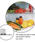 Beefy Stainless Steel Refrigerator Hinge With 35mm Axle For Freezer Repair shown with fridge contents.