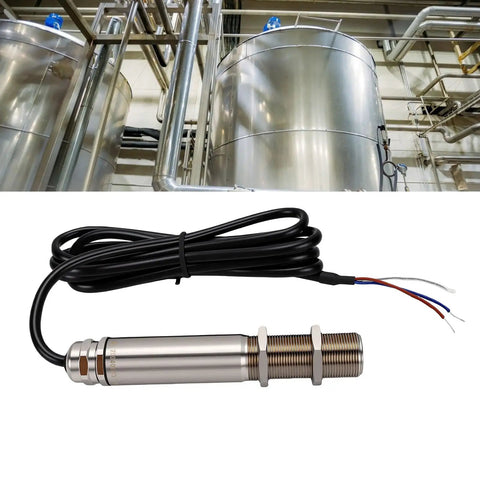 Infrared Temperature Sensor Non Contact Measurement For Industrial Use Stainless Steel Build 0-200C Range Precise Surface Temperature Probe For Hazardous Environments And Moving Machinery, stainless steel sensor with cable
