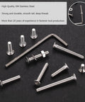 Ultimate 810 Piece M3 Screws Set With 304 Stainless Steel Flat Head Hex Socket Cap Screws shown with hex wrench on black background.