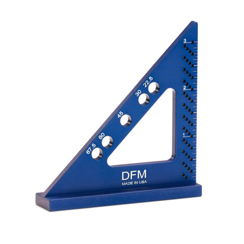 Handy Compact Carpenters Tool With Fixed Miter Angle Pin For Precision Woodworking Ideal For DIYers Pocket Sized Scribe Holes Made In USA English Blue