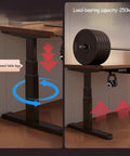 Slick Adjustable Standing Desk With Smart Memory Height Presets, Rock Solid Sit Stand Office Console, 250kg load capacity with thickened legs.