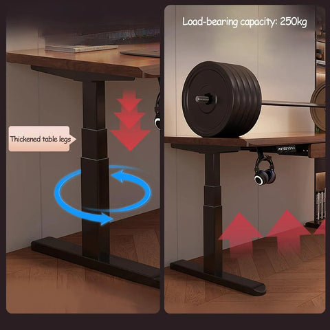 Slick Adjustable Standing Desk With Smart Memory Height Presets, Rock Solid Sit Stand Office Console, 250kg load capacity with thickened legs.