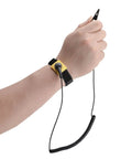 Person wearing ESD Wrist Strap With Grounding Cable And Detachable 5ft Cord For Safe Static Discharge Reducing Shock Risk With 1M Ohm Resistor And Keeping Your Gear Safe, TAA Compliant, Adjustable Comfort Band.