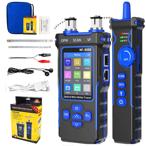All In One Network Cable Tester With Optical Power Meter And VFL, PoE Test, Cable Length Measurement, RJ11 RJ45 Tester For CAT5 CAT6