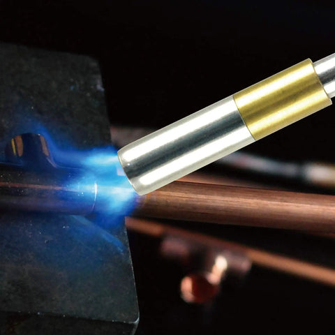 Self Igniting 3Ft Hose Gas Welding Torch With Swirl Flame Brass Burn Tube Handy Hanging Clip Compatible With MAPP MAP Pro Propane The Go To Tool For Metalwork Fans And Quick Clean Starts in use heating metal