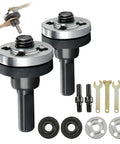 Drill To Angle Grinder Conversion Kit With Connecting Rods Dual Pack Attachments Ten Drill Arbor Mandrels Replacement Flange Nuts And Spanner Wrench 10mm Adapter For Quick Setup And Heavy Duty Grinding shown with components.