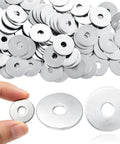Bulk 400 Piece Flat Washers Zinc Plated Carbon Steel 6 Mm ID By 25 Mm OD By 1.5 Mm Thick Fender Washers For Screws Bolts Furniture