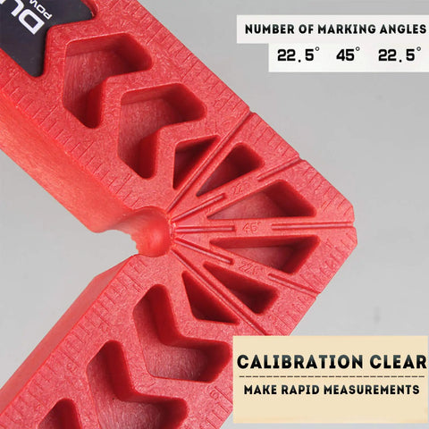 Heavy Duty Positioning Squares For Woodworking Set Of Eight Precision Layout Gauges showing angles 22.5° and 45°.
