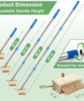 Crack Weeder And Moss Remover Tool With 67 Inch Handle Two Brush Heads adjustable handle dimensions for decks and driveways