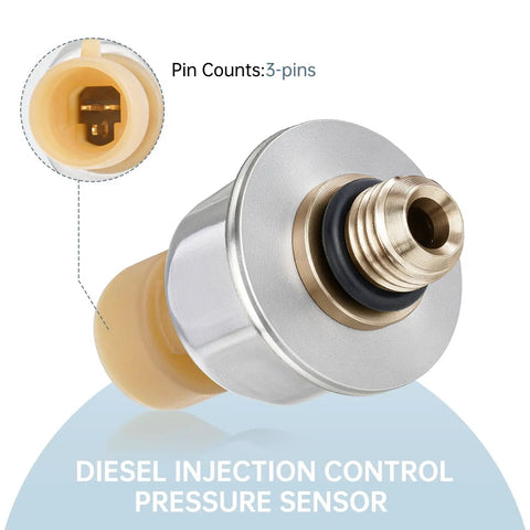 Close-up of 6.0 Power Stroke Injector Pressure Regulator And ICP Sensor Replacement for Ford Super Duty Diesel, 3-pin detail.