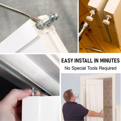 Top Pivot And Guide Wheel Replacement Kit For Bi Fold Closet Doors six pack with easy install instructions and components.