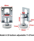 Four Pack Furniture Leveling Feet With Hex Key Cold Rolled Steel Leveler Legs for Cabinets, dimensions shown 11-27mm adjustable height