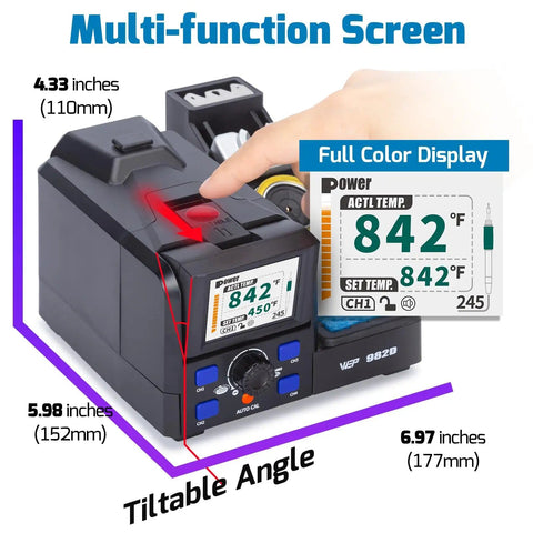 Pro Grade Precision Soldering Station With Auto Calibration And Tilt Screen C210 And C245 Compatible Iron Kit with display
