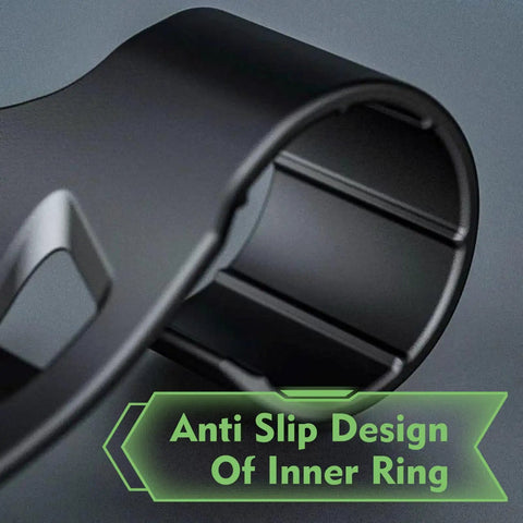 Close-up of the anti slip inner ring of Built Damn Tough Motorcycle Cruise Control grip for secure throttle use.