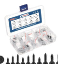 1000 Piece Phillips Flat Head Wood Screws Set Self Tapping Countersunk Screws In ST1 ST1.2 ST1.4 And ST1.7 Sizes 3mm To 6mm Carbon Steel Black