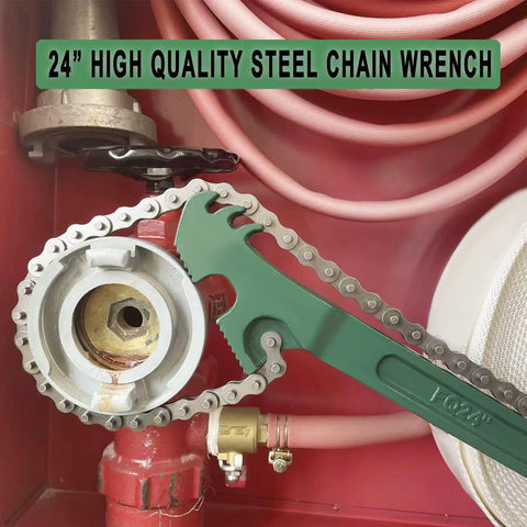 Heavy Duty Chain Oil Filter Wrench With Adjustable Long Handle For Cars And Pipes, Reaches Tight Spots, 24 inch view