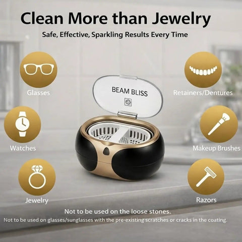 40W Ultrasonic Jewelry Cleaner With 3 Minute Auto Timer And No Fuss Cleaning, Adjustable 42KHz To 48KHz Deep Cleaning Display