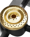 Heavy Duty Commercial Double Tank Countertop Gas Deep Fryer burner close-up showing gold and black propane heating element.