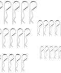 Assorted sizes of 30Pcs Hitch Pin Clips and R Clips Zinc Plated Cotter Pins Kit with 5 sizes M1.2 M1.5 M2 M2.8 M3.