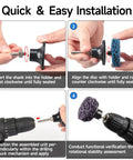 Step-by-step guide to installing 104Pcs 2 Inch Sanding Discs Set for Drill and Die Grinder With One Quarter Inch Holder Quick Change.