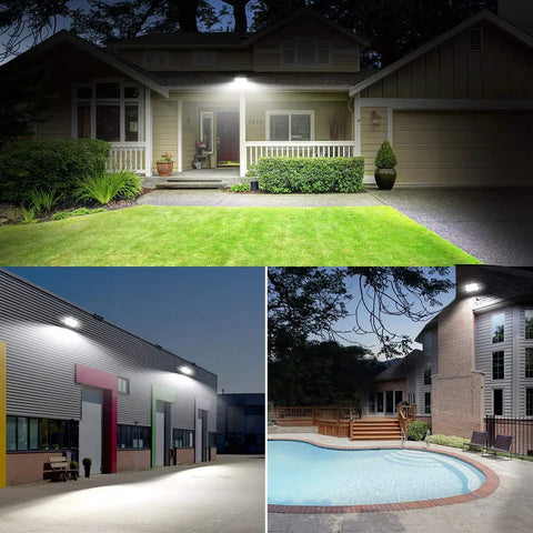 100W LED Flood Light Outdoor Waterproof Floodlight 10000 Lumens Crazy Bright Daylight White 5000K illuminating exterior spaces