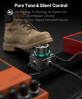 Guitar Tuner Pedal With Ultra Precise Plus Or Minus 0.5 Cent Tuning, Mini LED Display, Silent Tuning and True Bypass on pedalboard